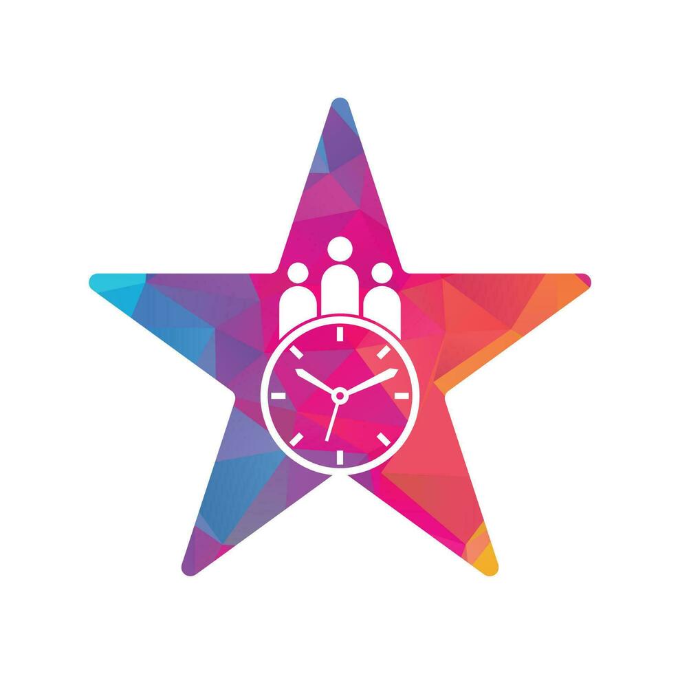 People Time star shape concept Logo. time successful health logo icon vector. vector