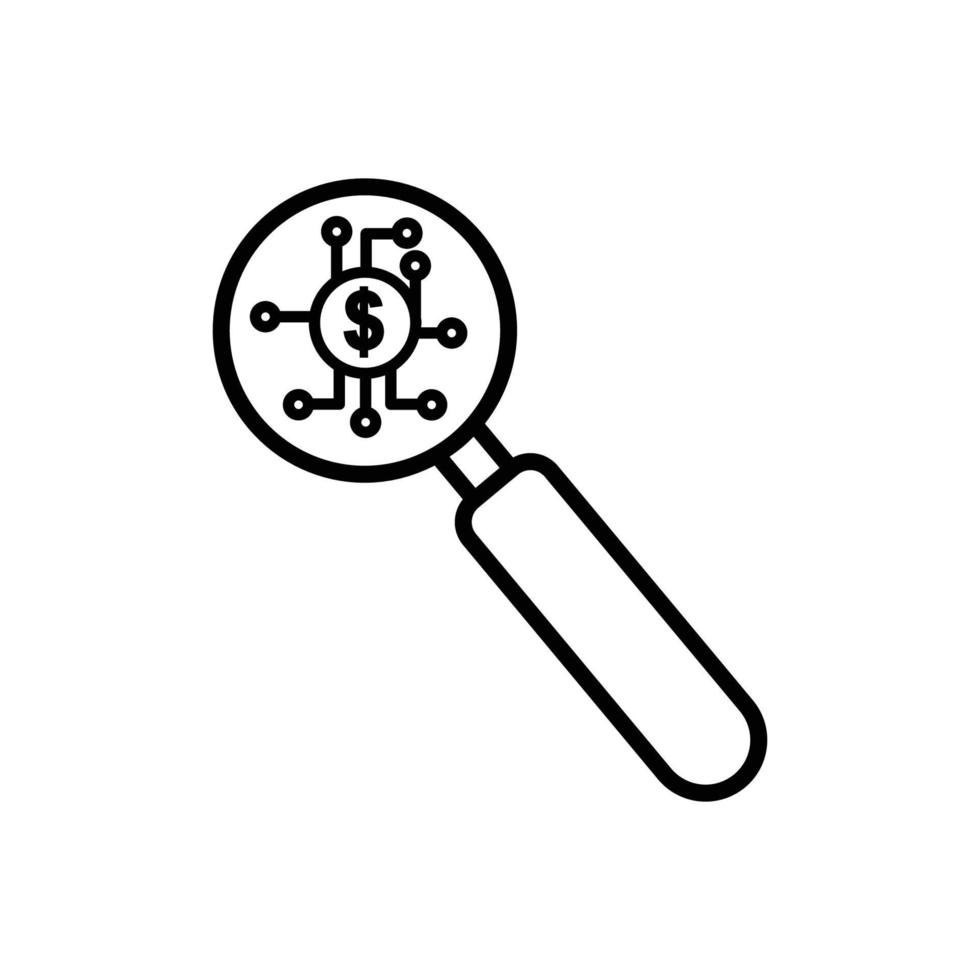 ilustración de icono de línea de búsqueda con dólar. icono relacionado con fintech. estilo de icono de línea. diseño simple editable vector