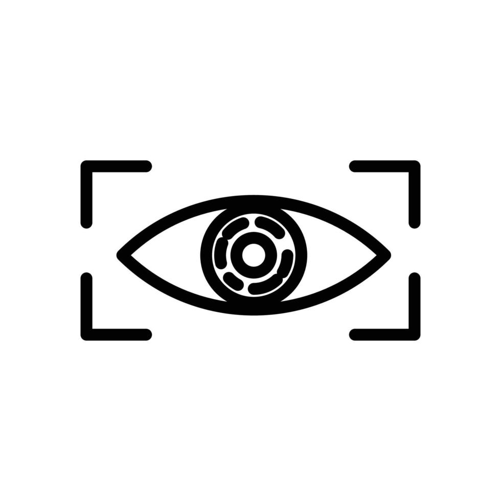 ilustración de icono de línea de ojo con escaneo. icono relacionado con fintech. estilo de icono de línea. diseño simple editable vector