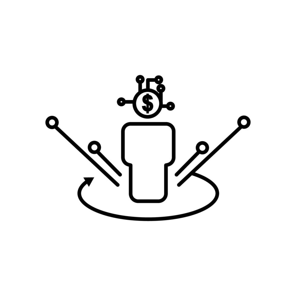 People line icon illustration with dollar. icon related to fintech. Line icon style. Simple design editable vector