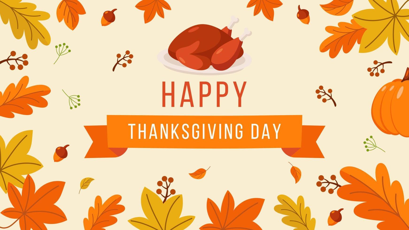 concept of thanksgiving day background in flat style design illustration vector