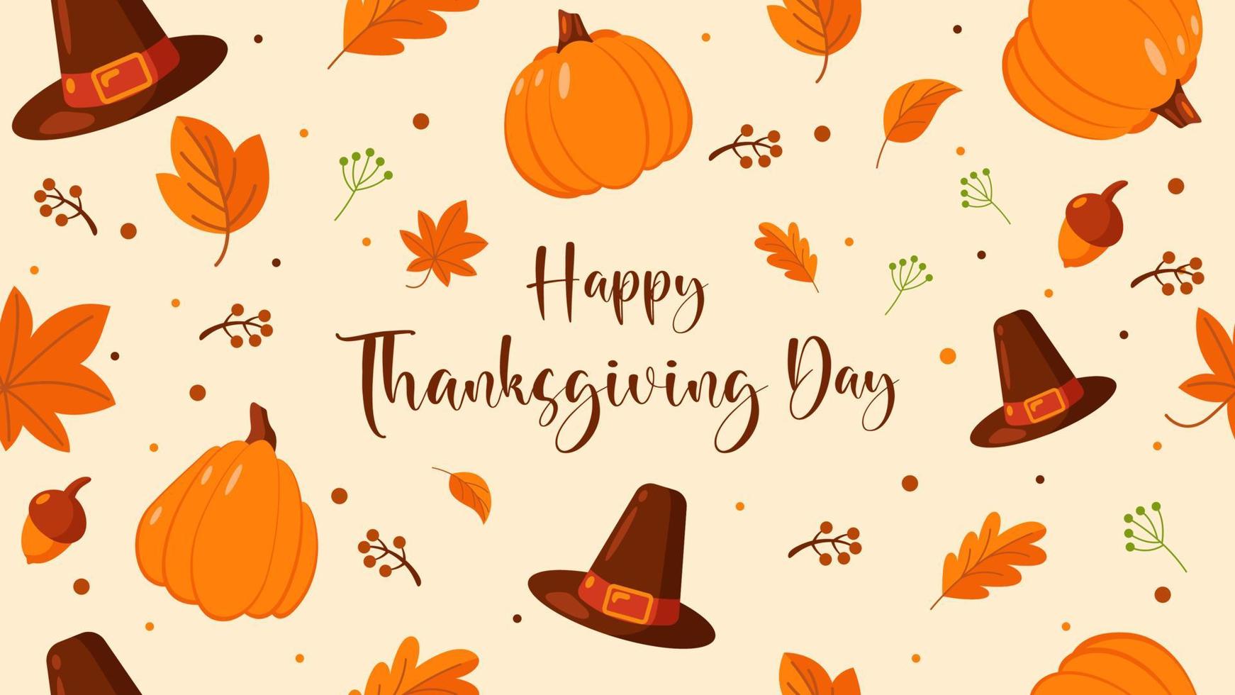 happy thanksgiving day background design in flat style illustration vector