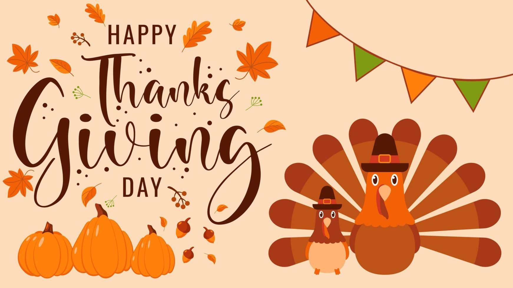 Happy thanksgiving day background design Vector Image