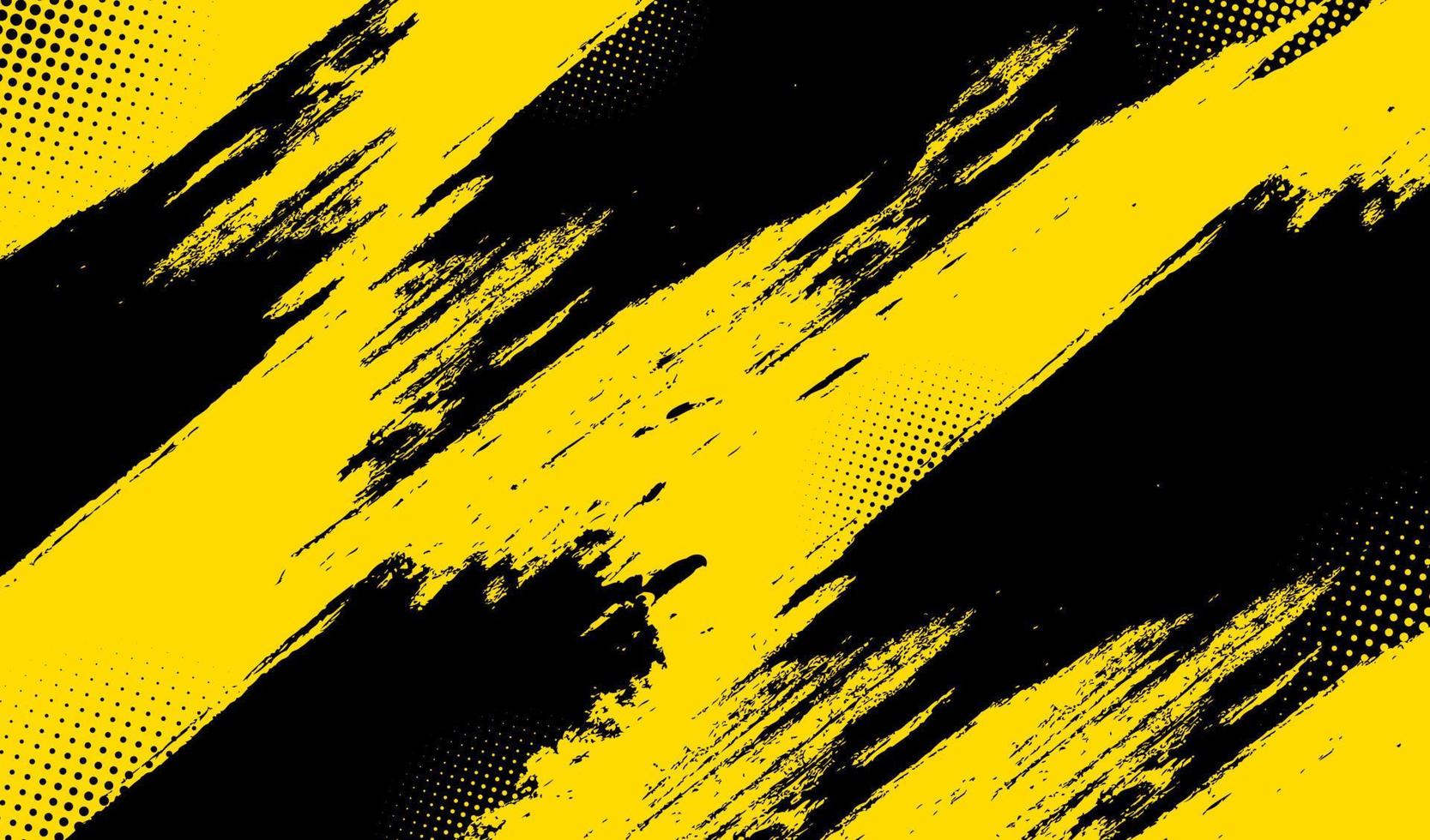 Grunge Black and yellow Distress Texture with halftone vector