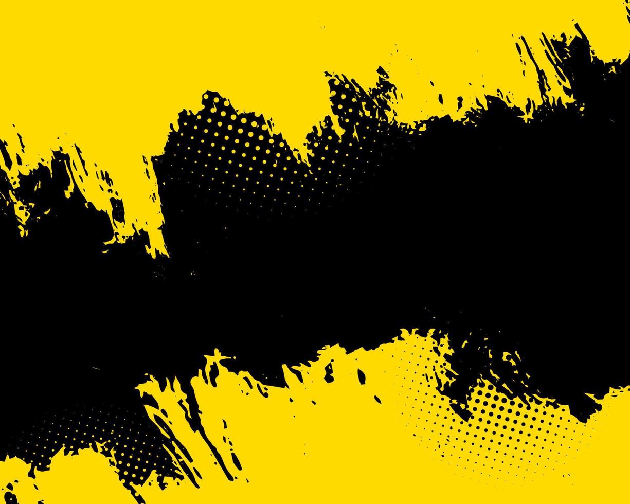 Grunge Black and yellow Distress Texture with halftone vector