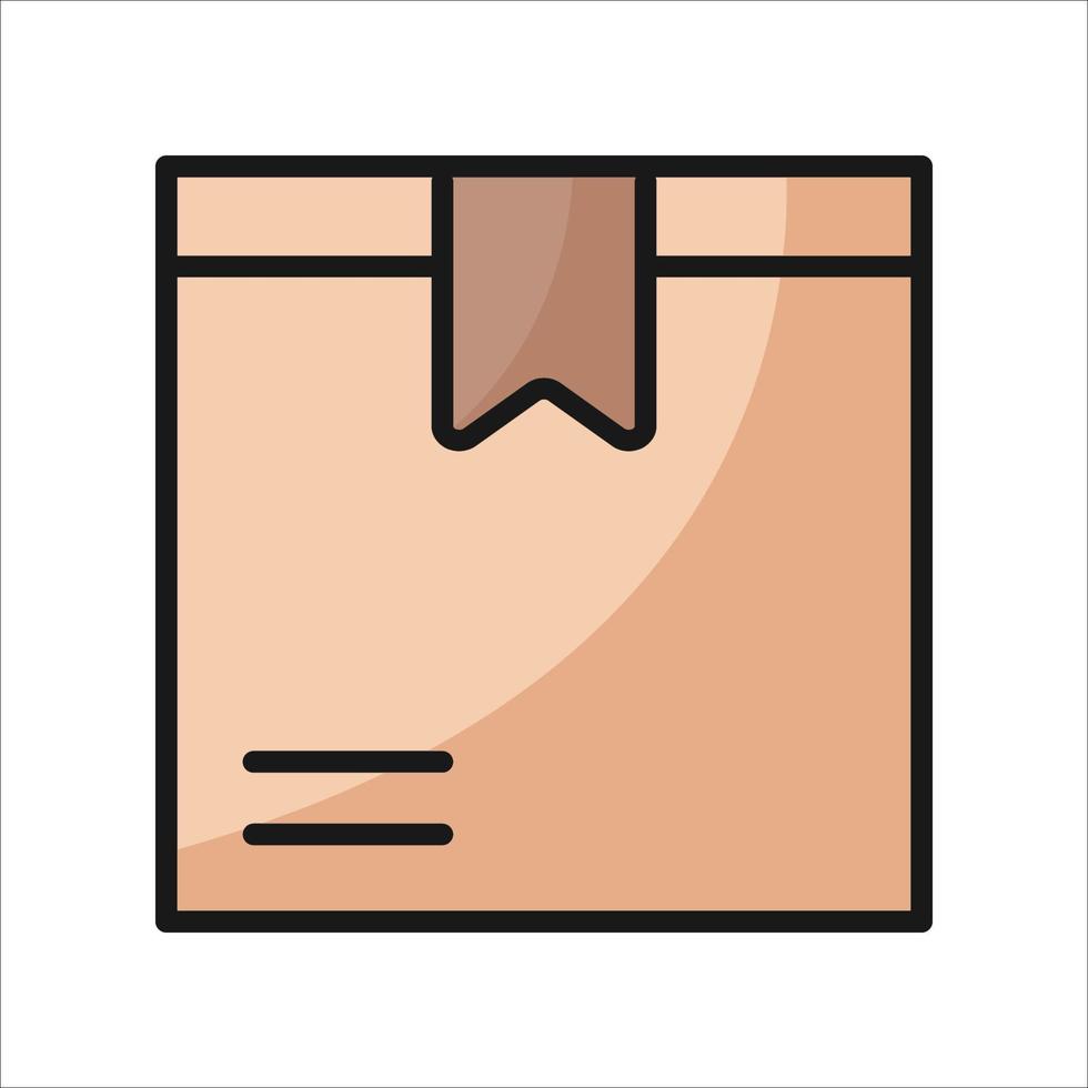 Deliver Box Outline Color Icon vector