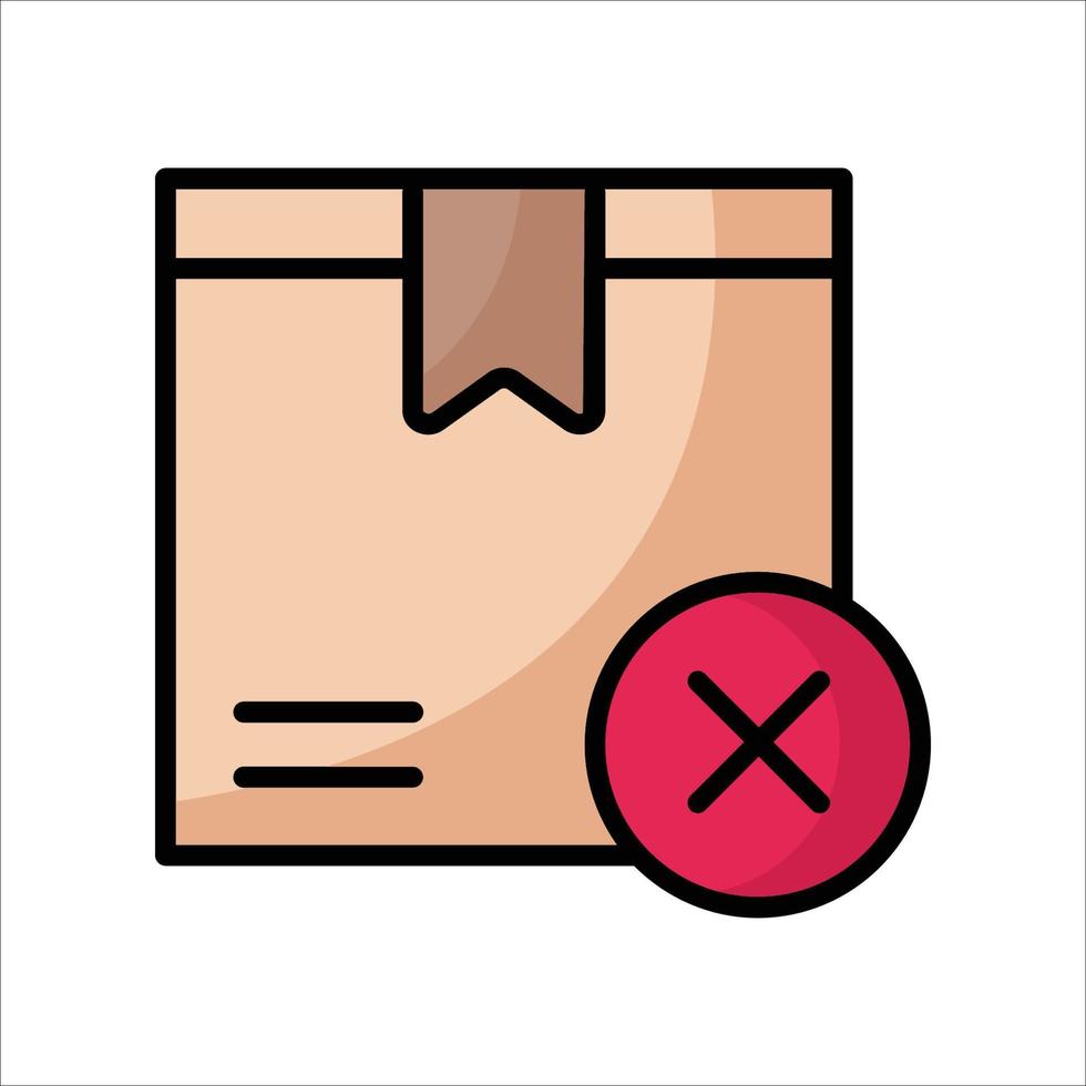 Cancel order outline color icon vector