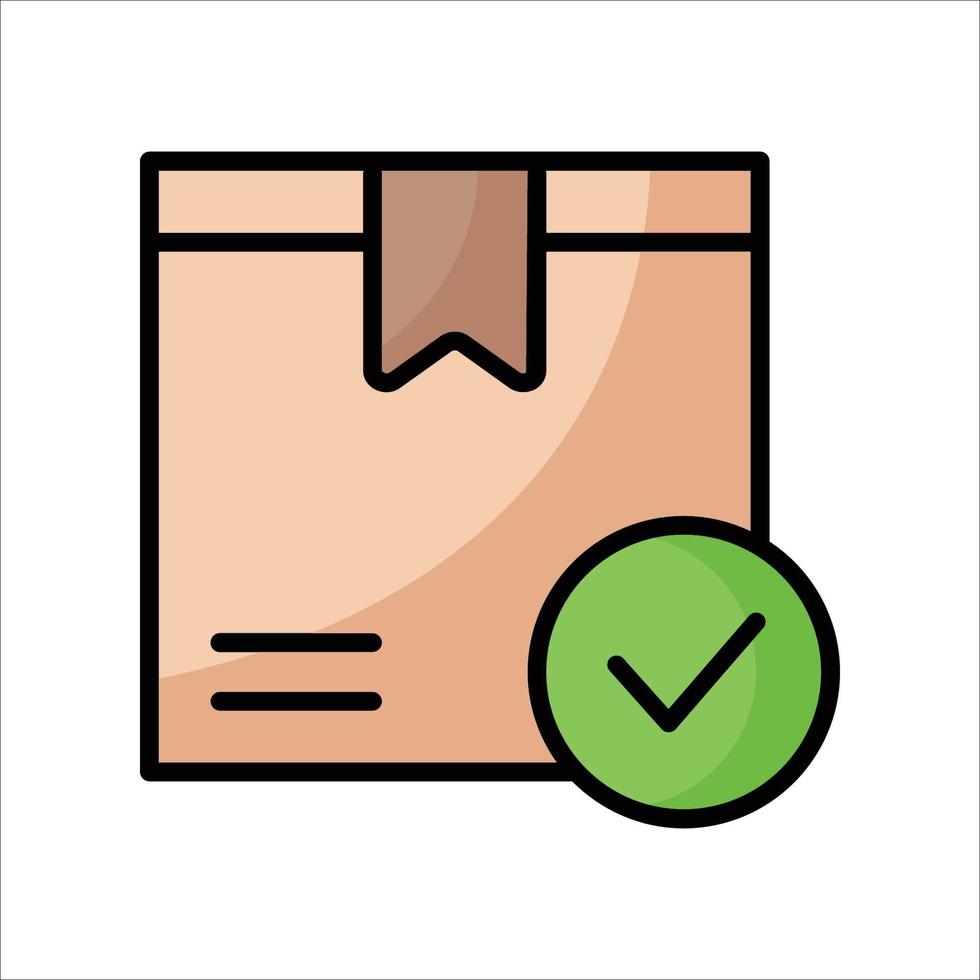 Delivery Box Has Arrived Outline Color Icon vector