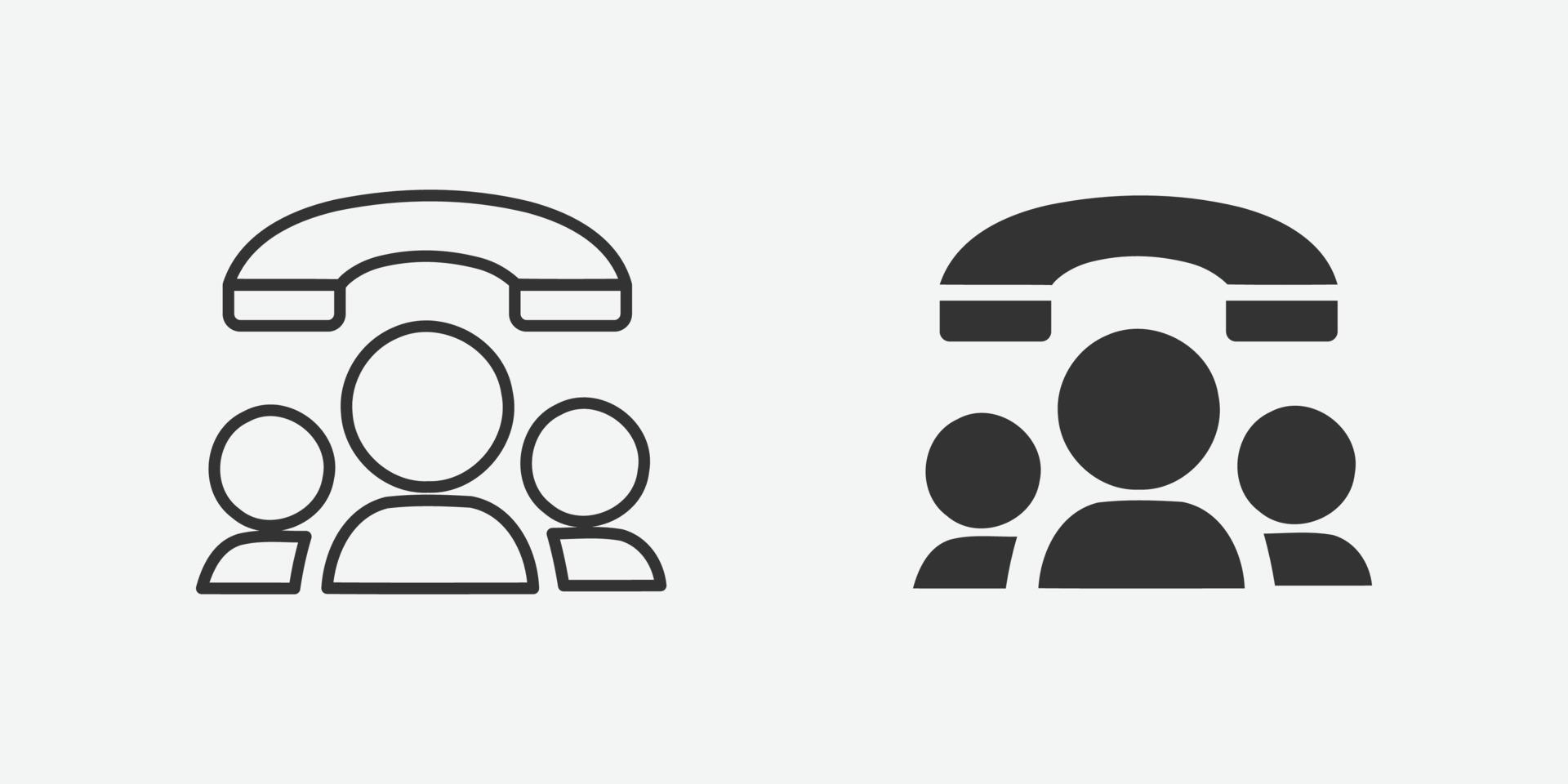 People talk vector icon. Group call icon symbol. Team connection vector illustration on isolated background