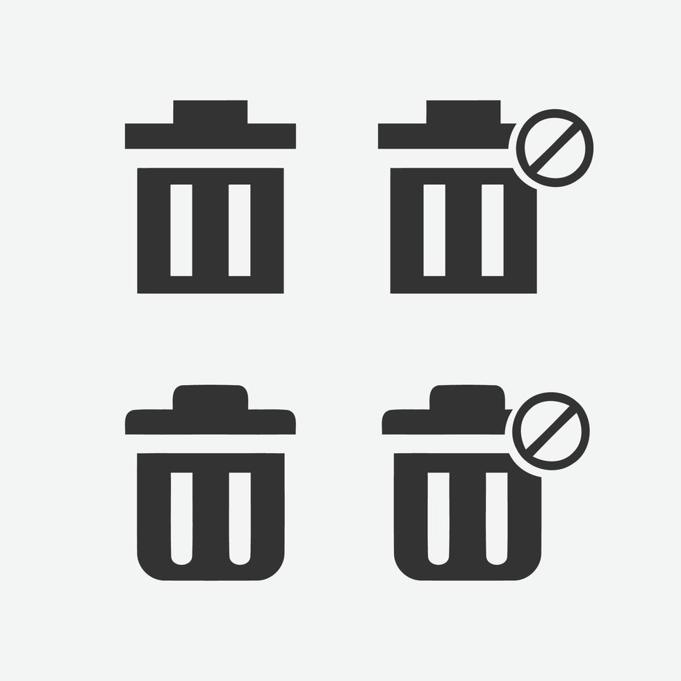 Trash can vector icon. Recycle bin icon symbol. Trash can vector illustration on isolated background