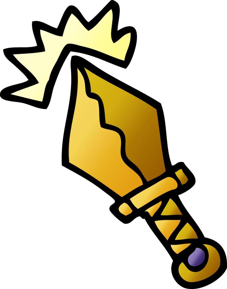 cartoon doodle small magical dagger vector