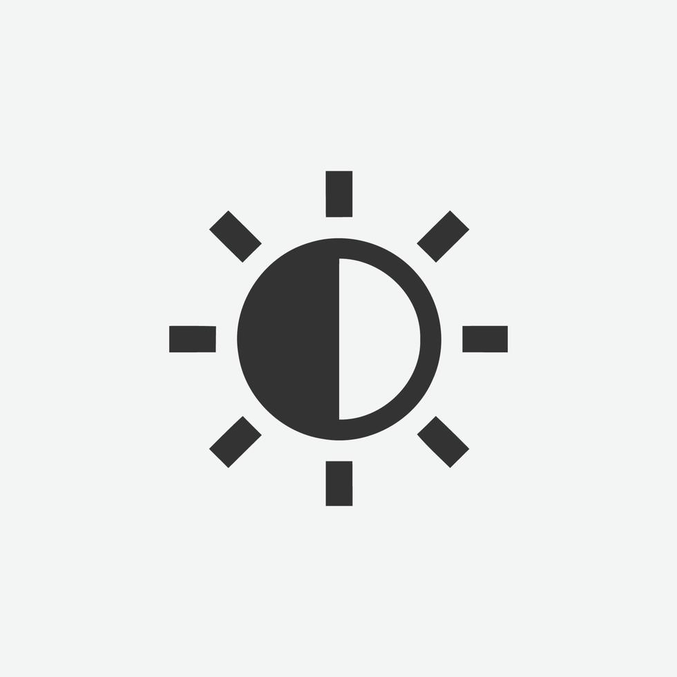 Contrast vector icon. Contrast icon symbol. Contrast vector illustration on isolated background