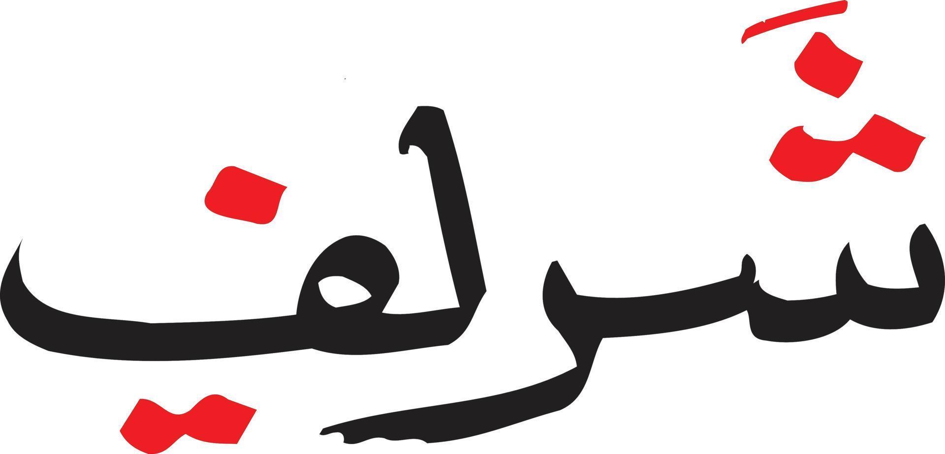 Shreef Title islamic calligraphy Free Vector