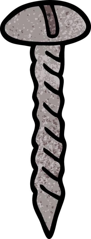 cartoon doodle metal screw vector