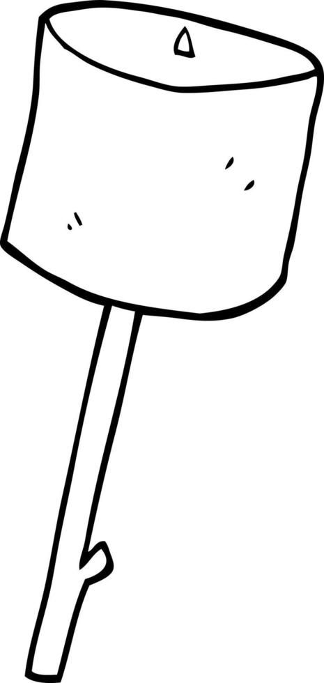 line drawing cartoon toasted marshmallow vector