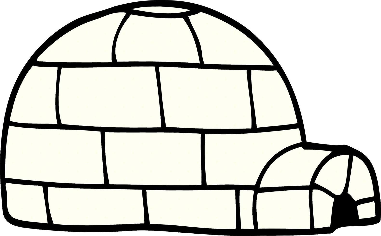 cartoon doodle ice igloo vector