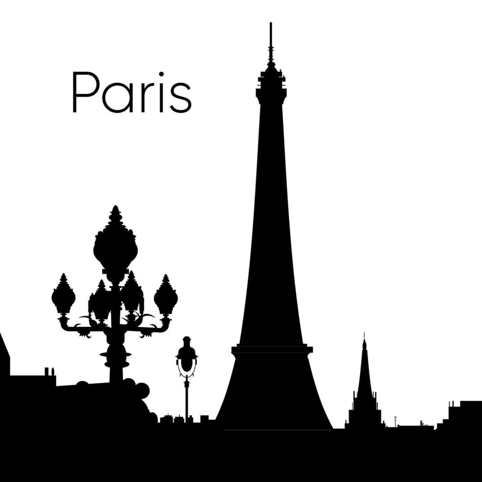 Paris silhouette tower vector