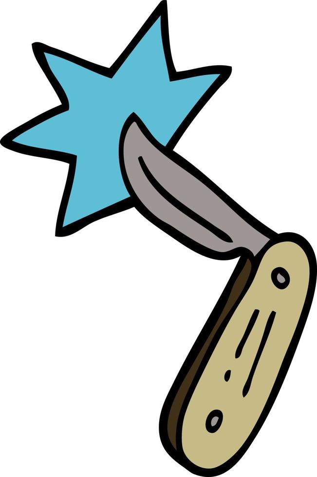 cartoon doodle pen knife vector