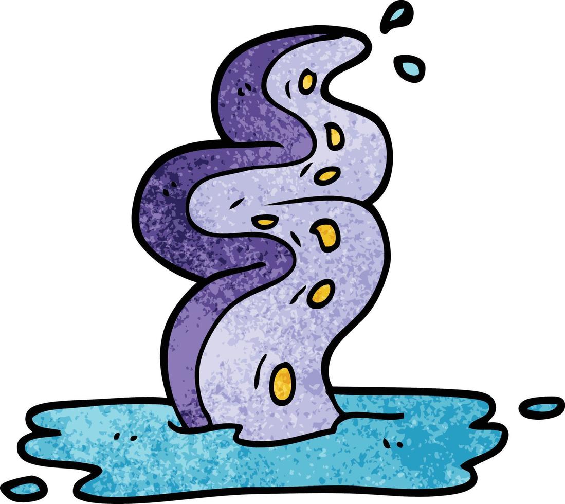 cartoon doodle spooky tentacle vector