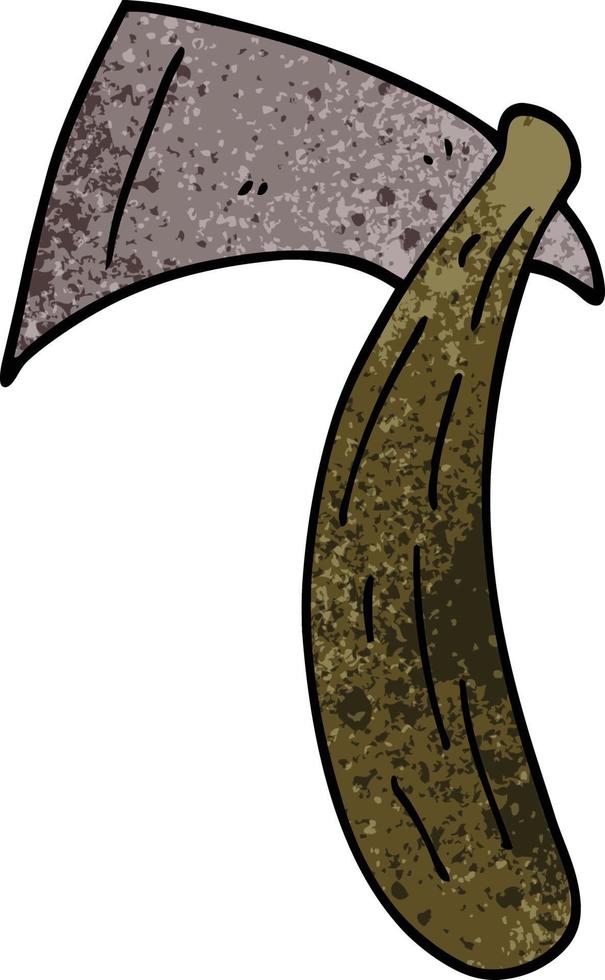 cartoon doodle viking axe vector