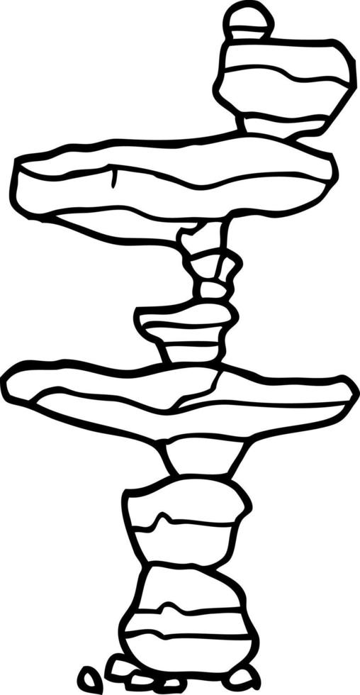 line drawing cartoon boulders vector
