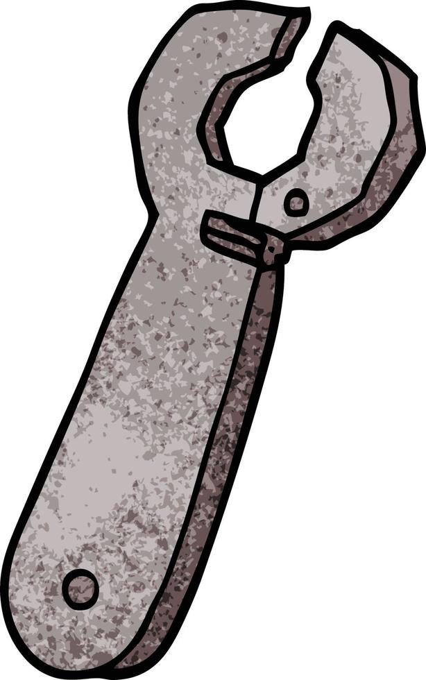 cartoon doodle spanner tool vector