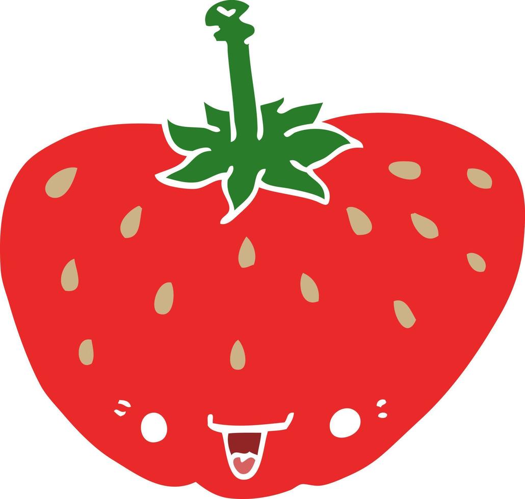 flat color style cartoon strawberry vector