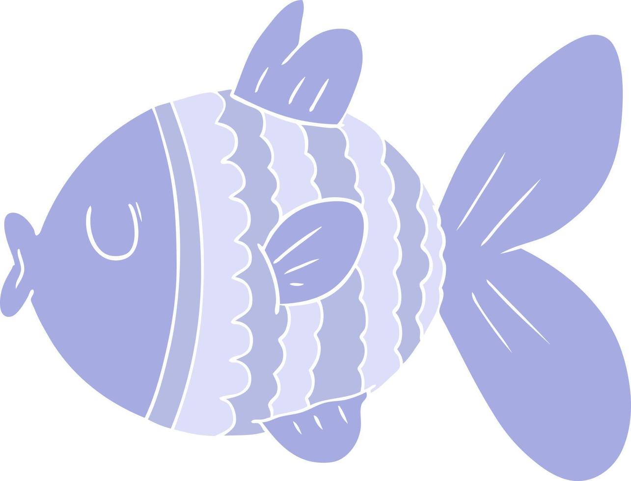 flat color style cartoon fish vector