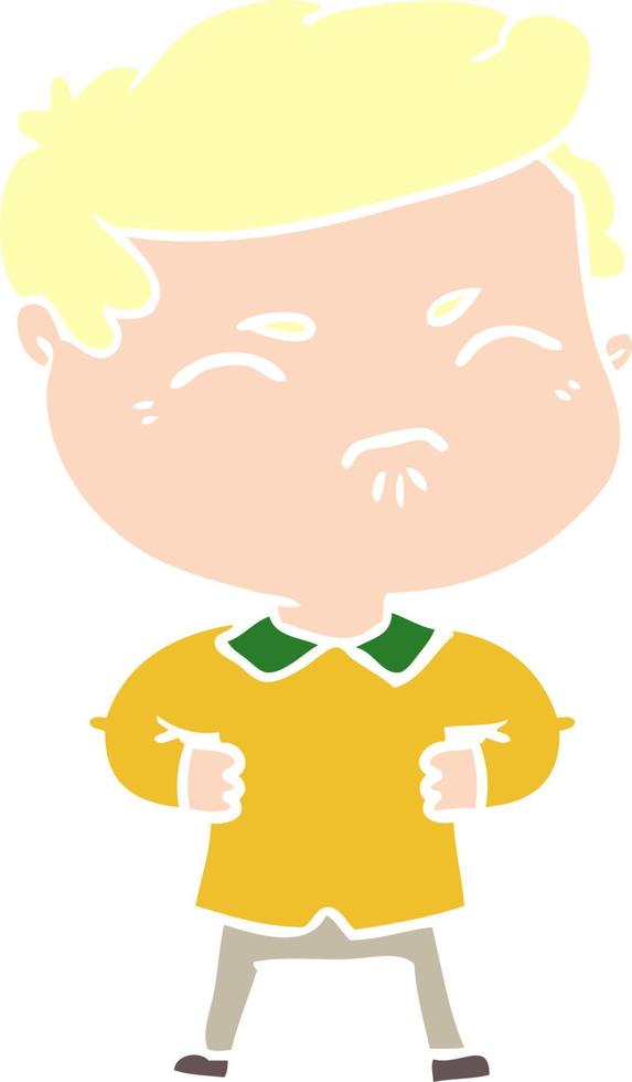 flat color style cartoon annoyed man vector