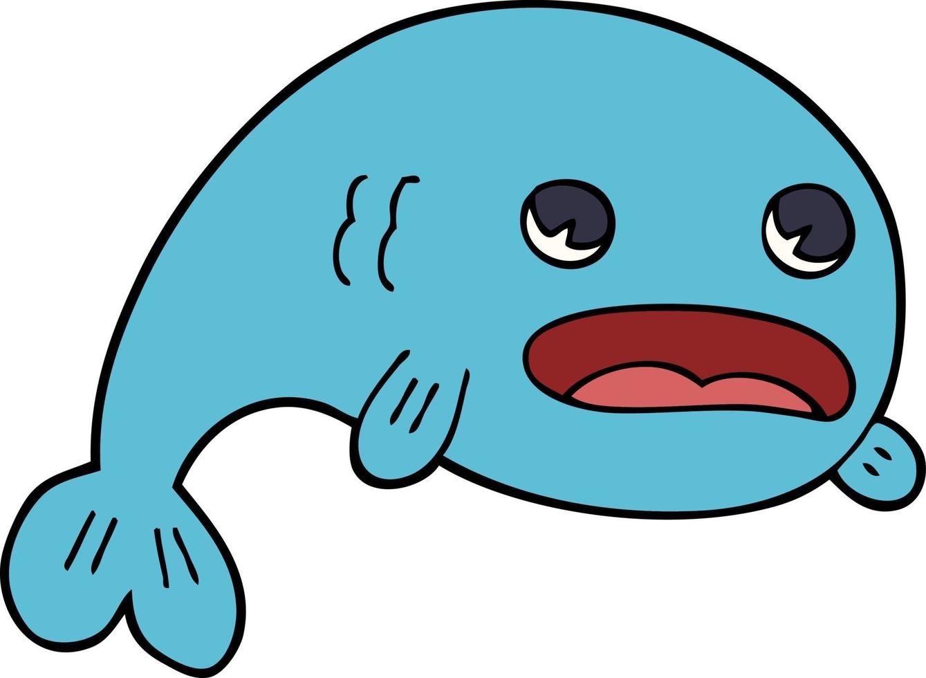 cartoon doodle of a fish vector