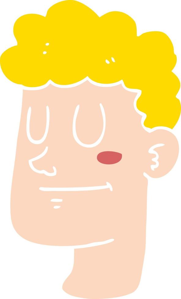 flat color style cartoon male face vector