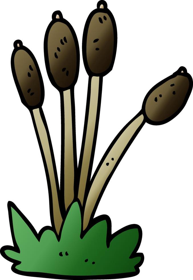 cartoon doodle bed of reeds vector