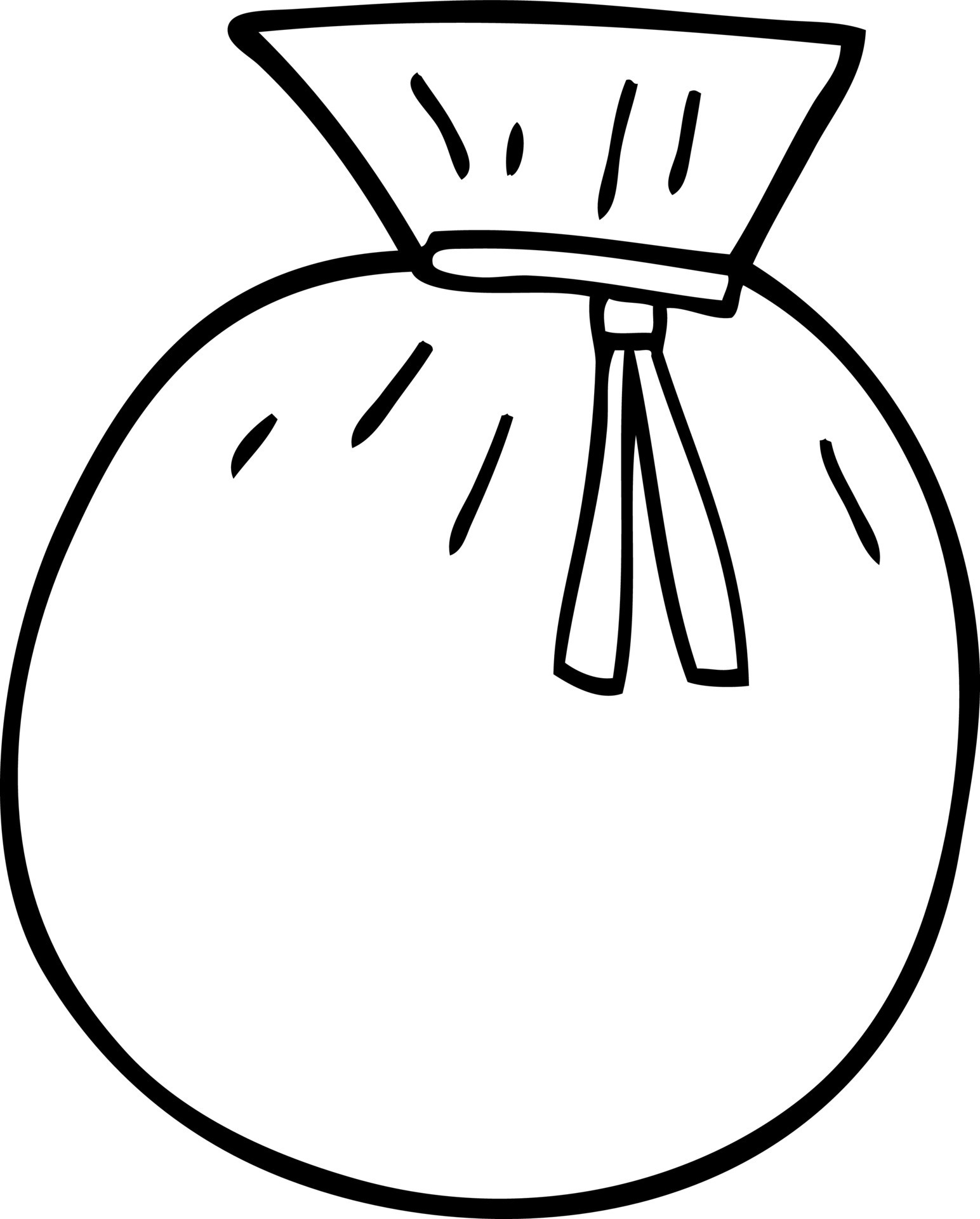 line drawing cartoon tied sack 12184901 Vector Art at Vecteezy