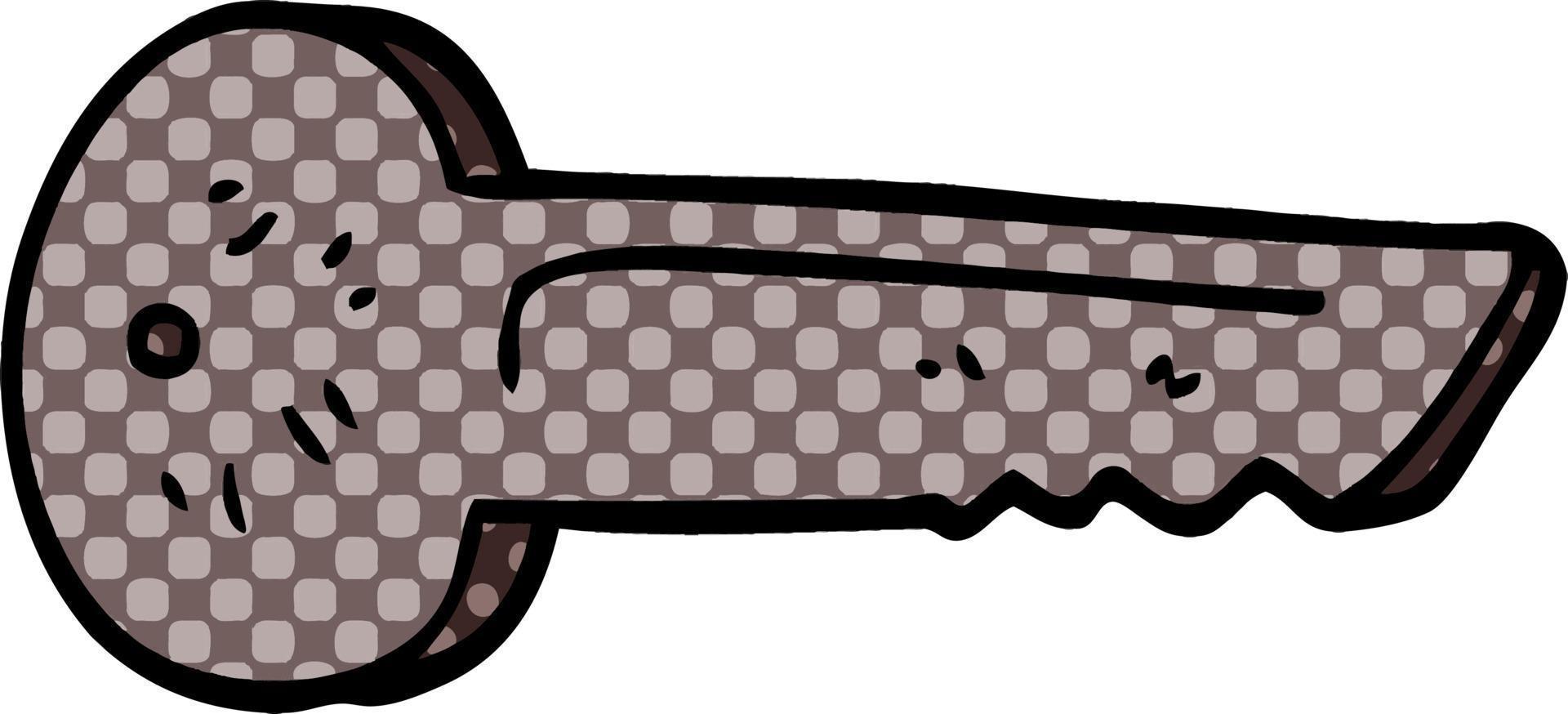 cartoon doodle metal key vector