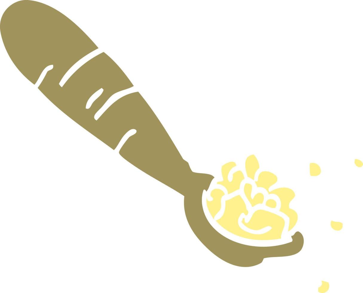 cartoon doodle spoon of mash potato vector