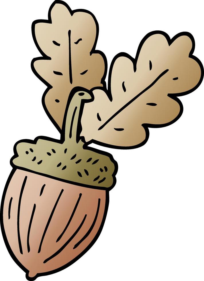 cartoon doodle acorn vector