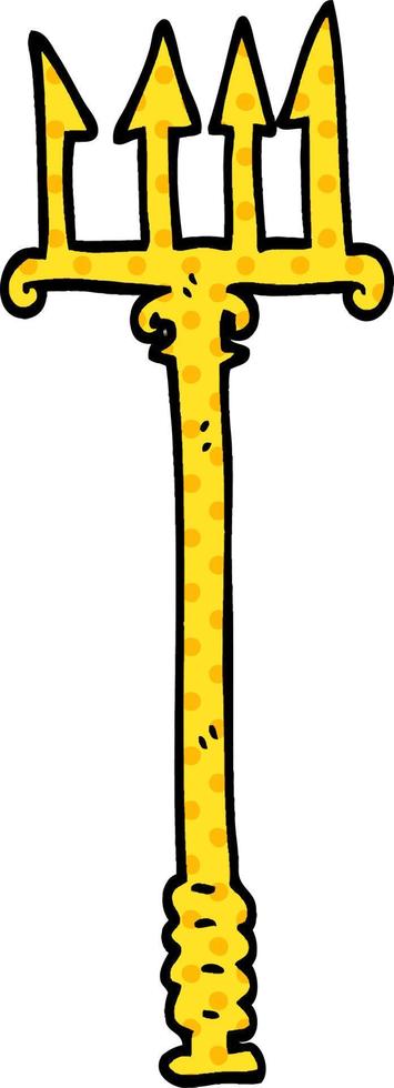 cartoon doodle pitchfork vector