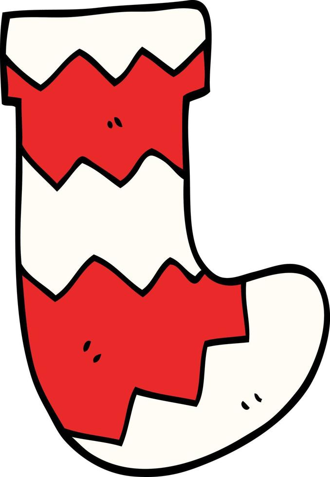 cartoon doodle christmas stocking vector