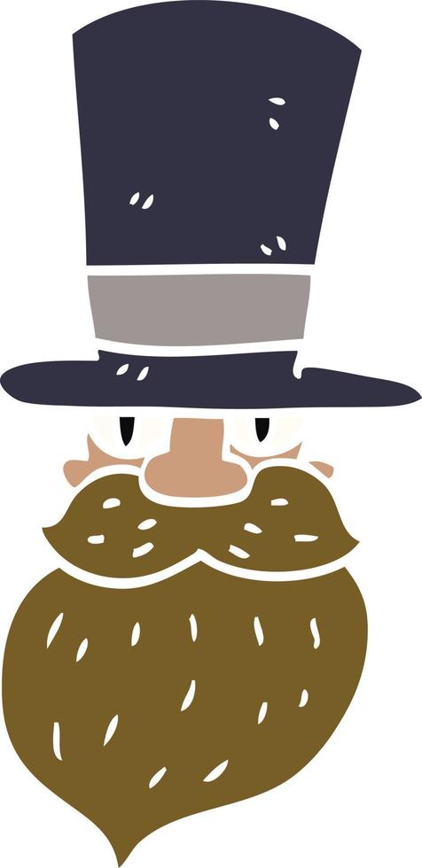 cartoon doodle man in top hat vector