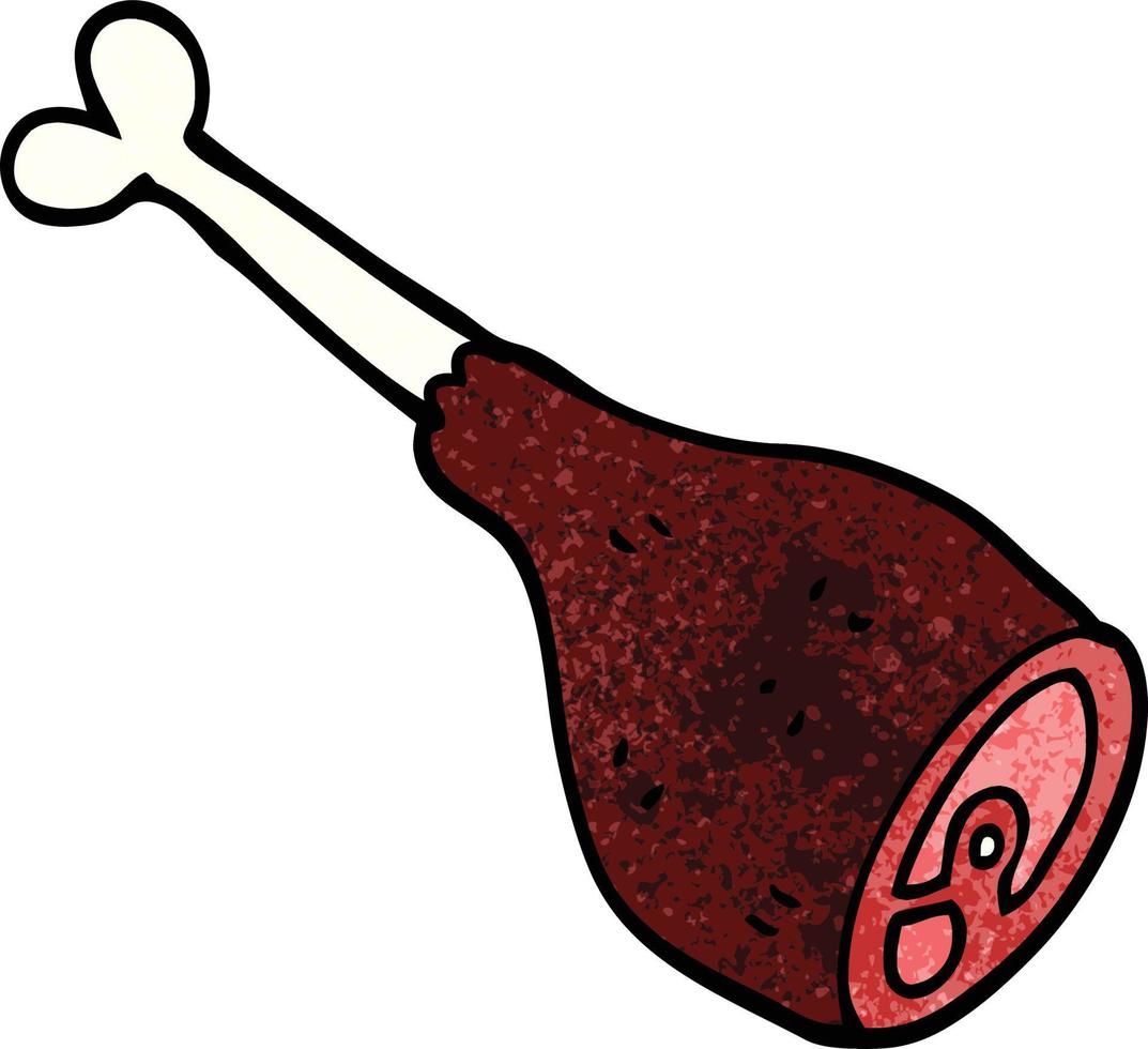 cartoon doodle meat joint vector