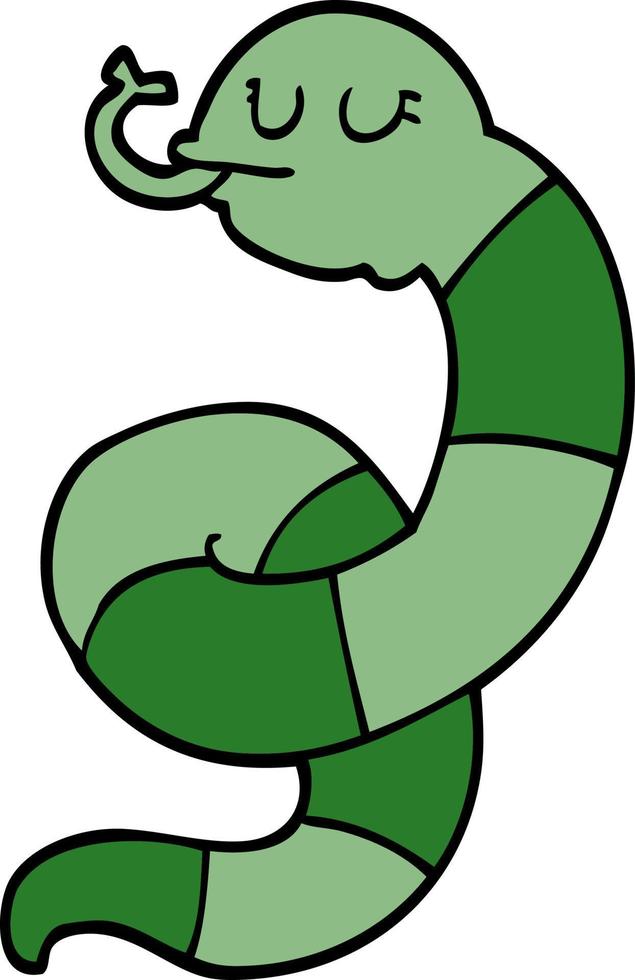 cartoon doodle snake coiled vector