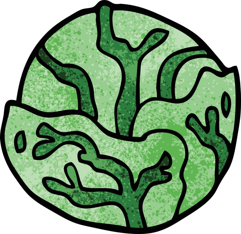 cartoon doodle cabbage vector
