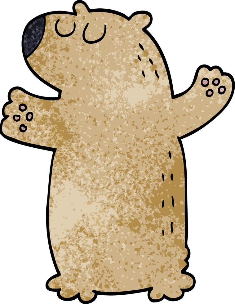 cartoon doodle bear standing vector