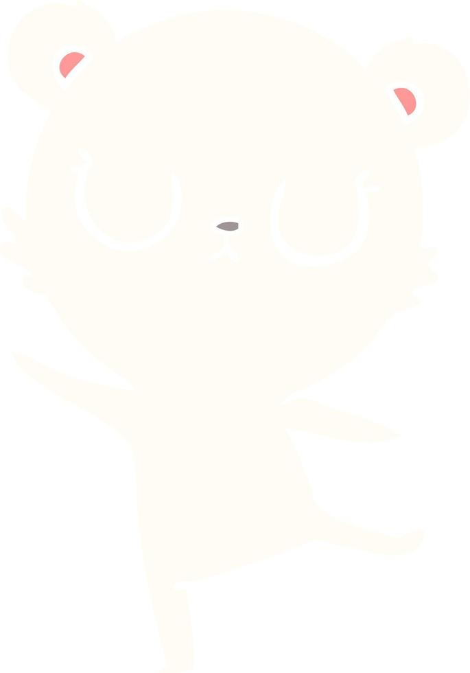 peaceful flat color style cartoon polar bear vector