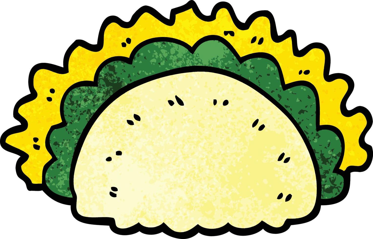 cartoon doodle healthy taco vector