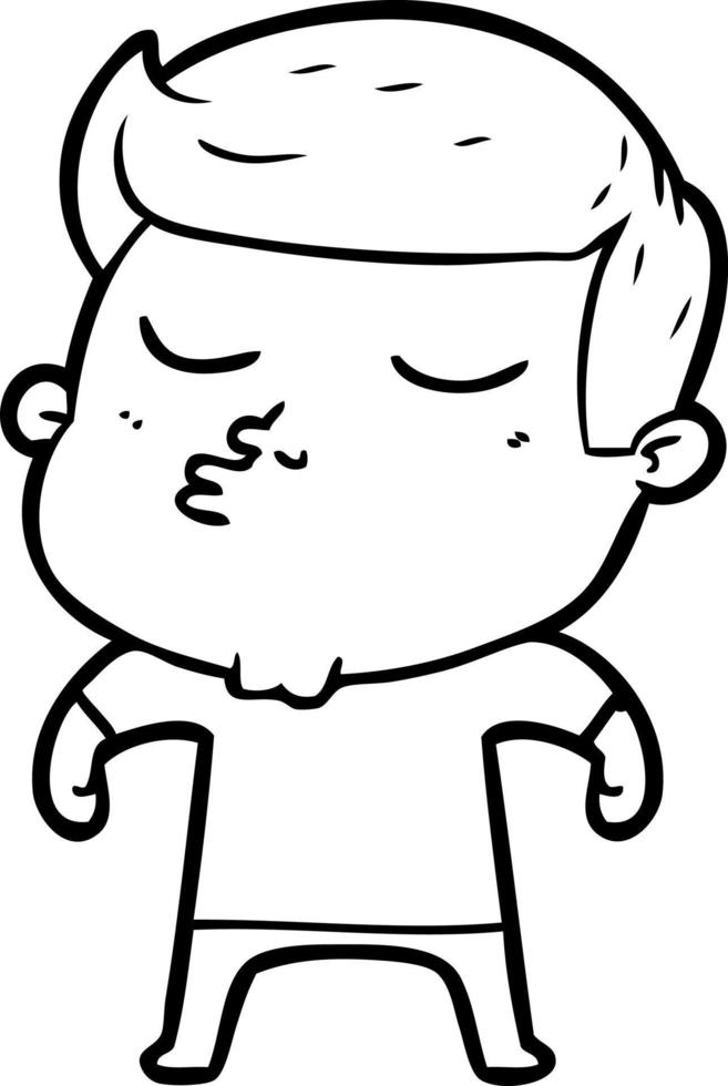 cartoon model guy pouting vector