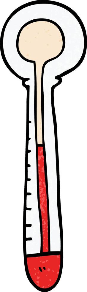 cartoon doodle hot thermometer vector