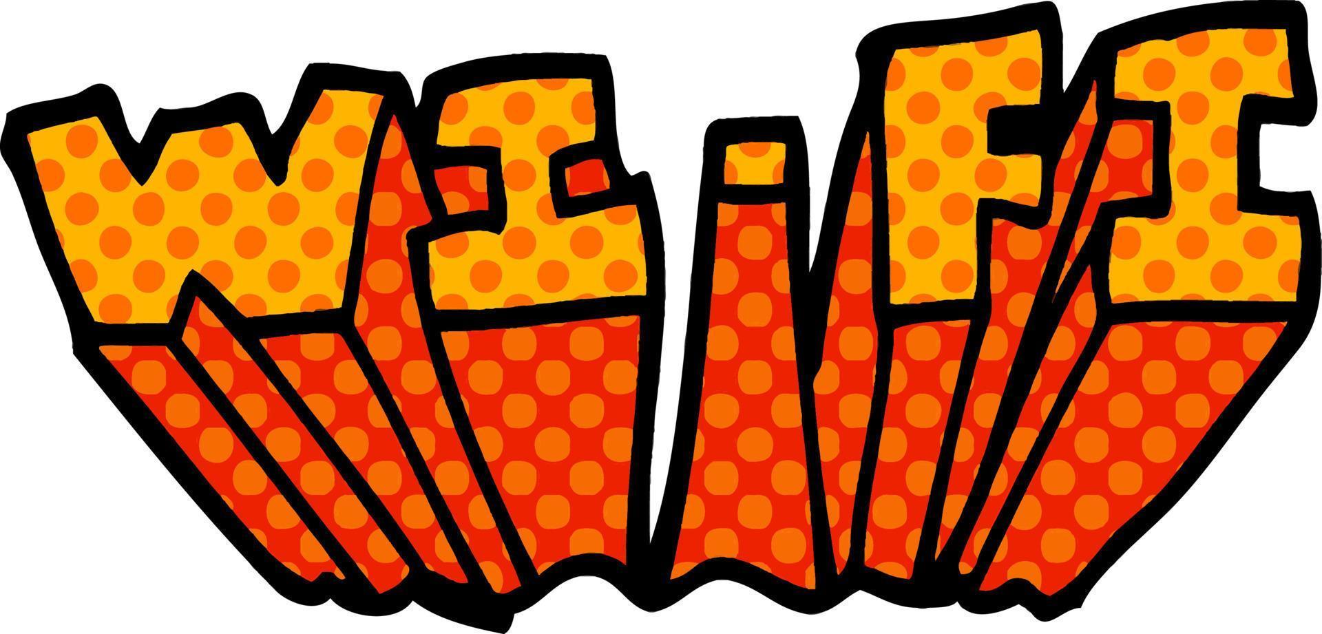 cartoon doodle wi fi vector
