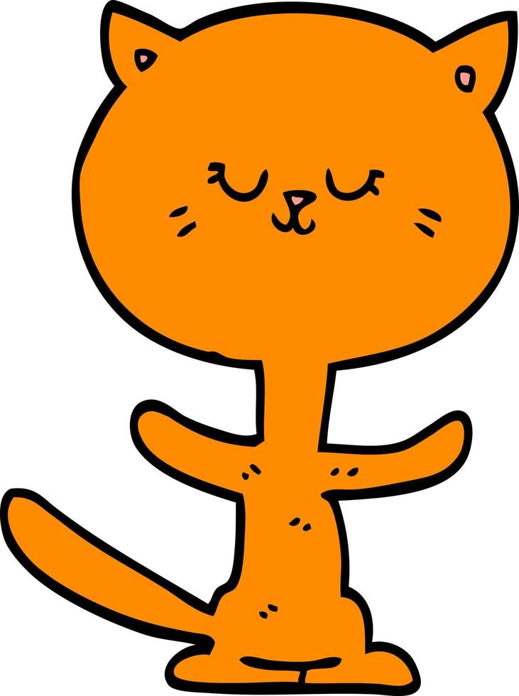cartoon doodle dancing cat vector