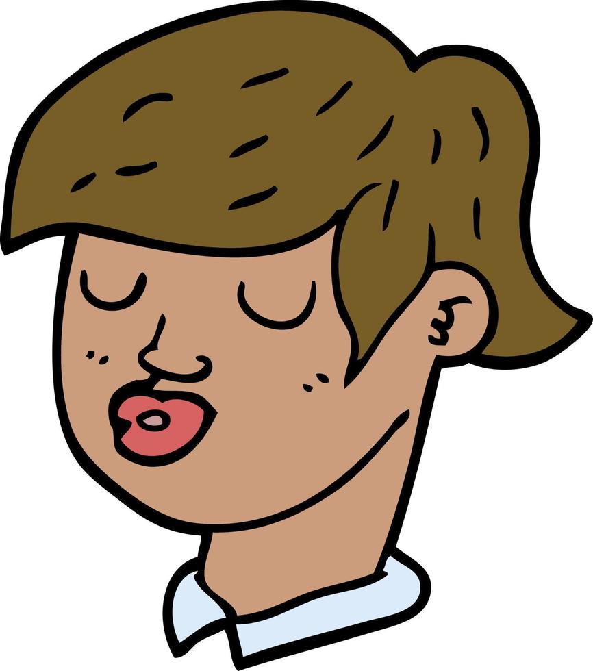 cartoon doodle content face vector